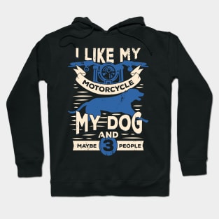 I Like My Motorcycle My Dog And Maybe 3 People Hoodie